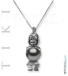 Tiki della Polinesia in Argento 925 con Perla di Tahiti